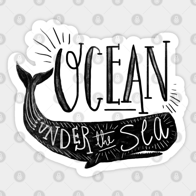 Ocean Under the sea whale Sticker by Mako Design 